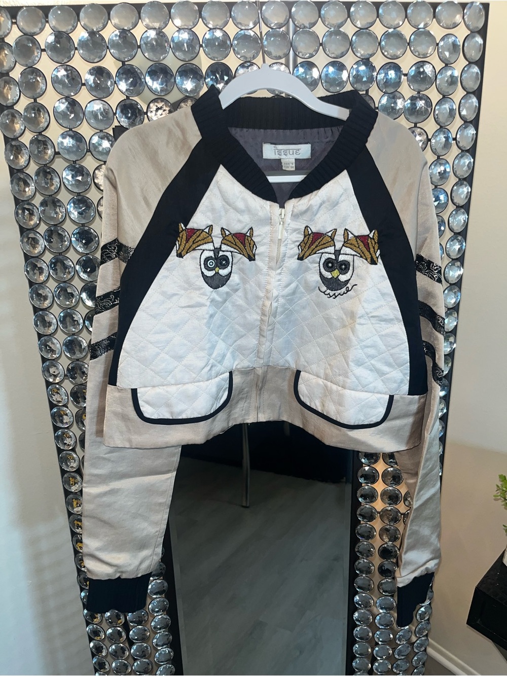 Women’s Stylish ISSUE Thailand Embroidered Crop Jacket
